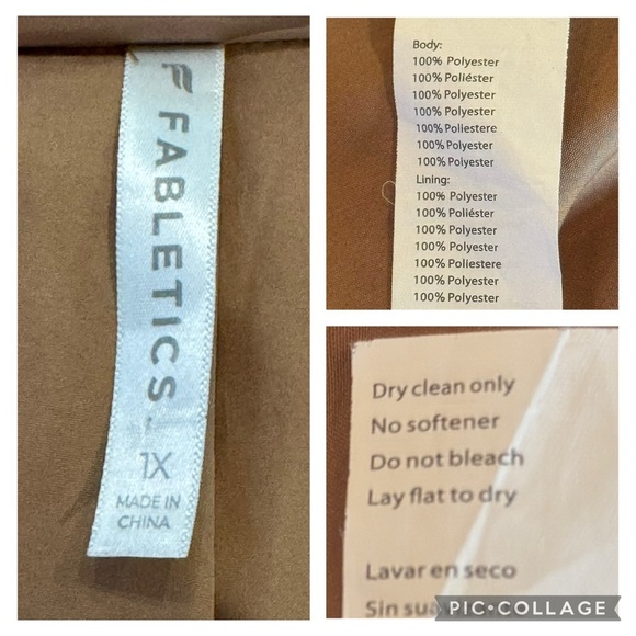 Fabletics Wonder Crush Tan Multi Camo Cropped Puffer Jacket in Teddy Size 1X - Picture 7 of 13